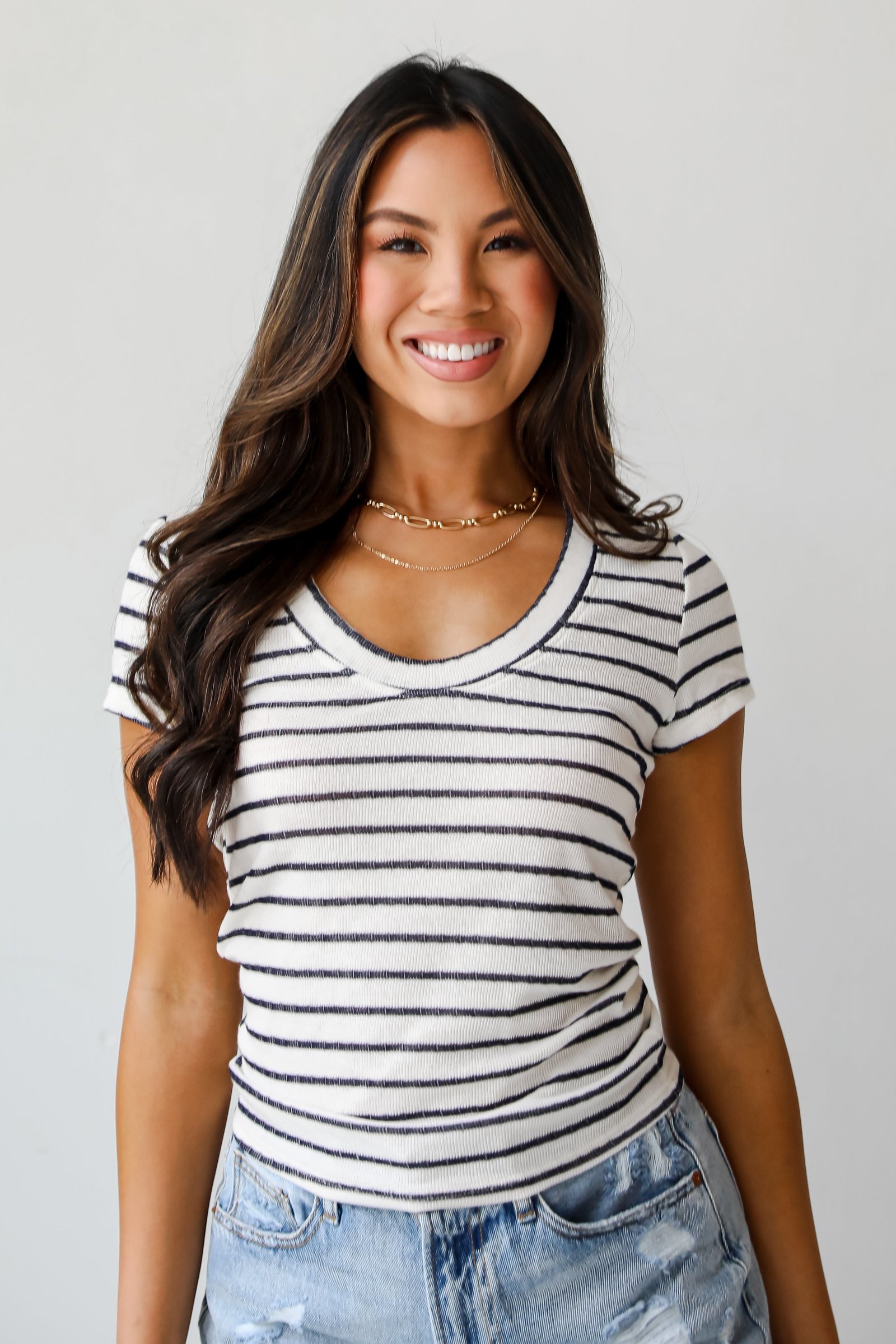 Meghan Striped Tee WE13