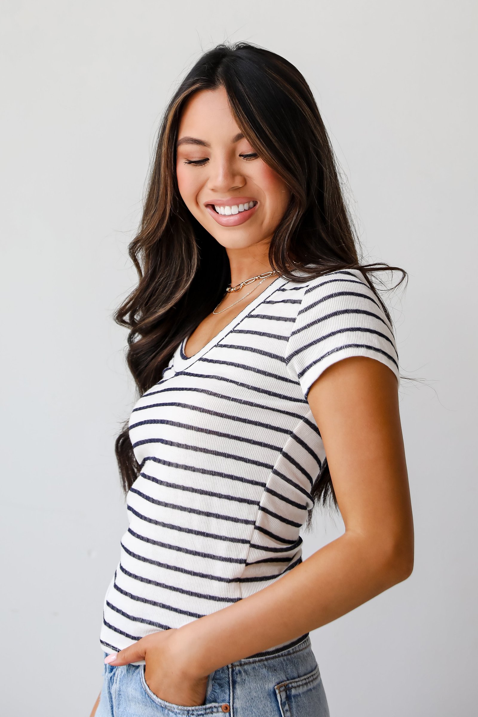 Meghan Striped Tee WE13